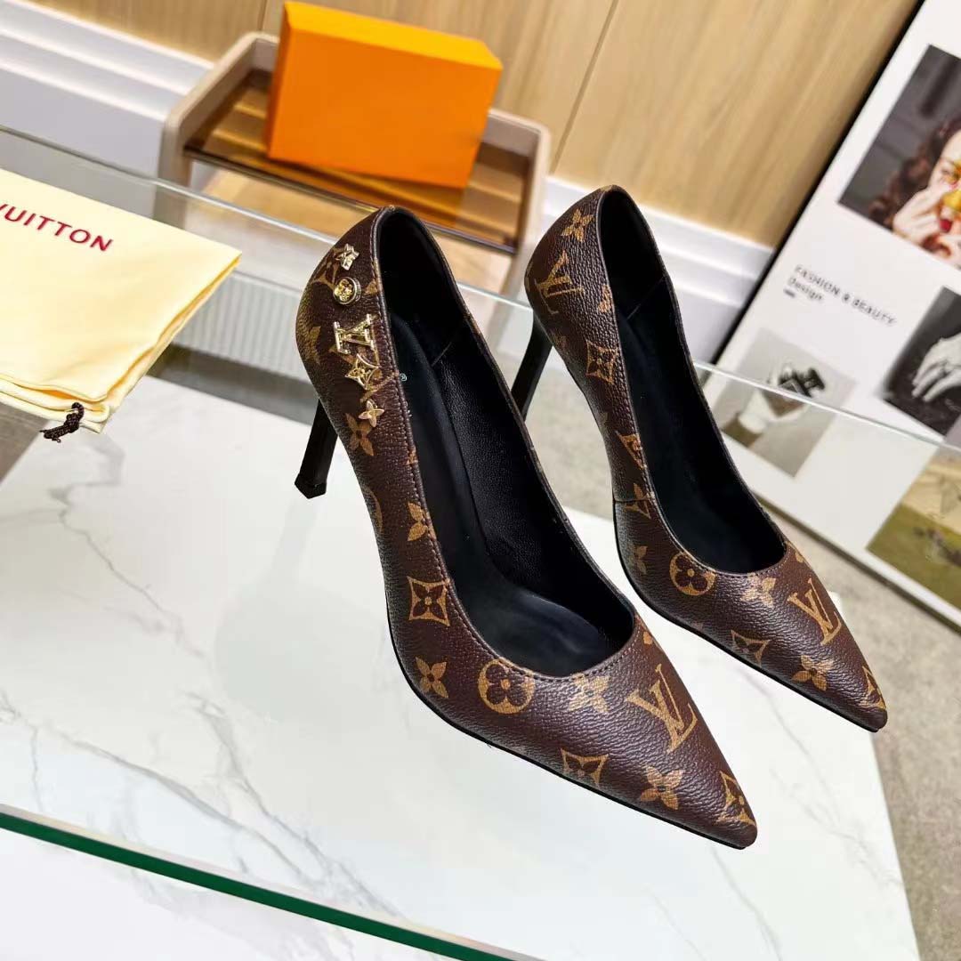 New Classic VL Pointed Toe Leather Shoes 6.5CM High Heels