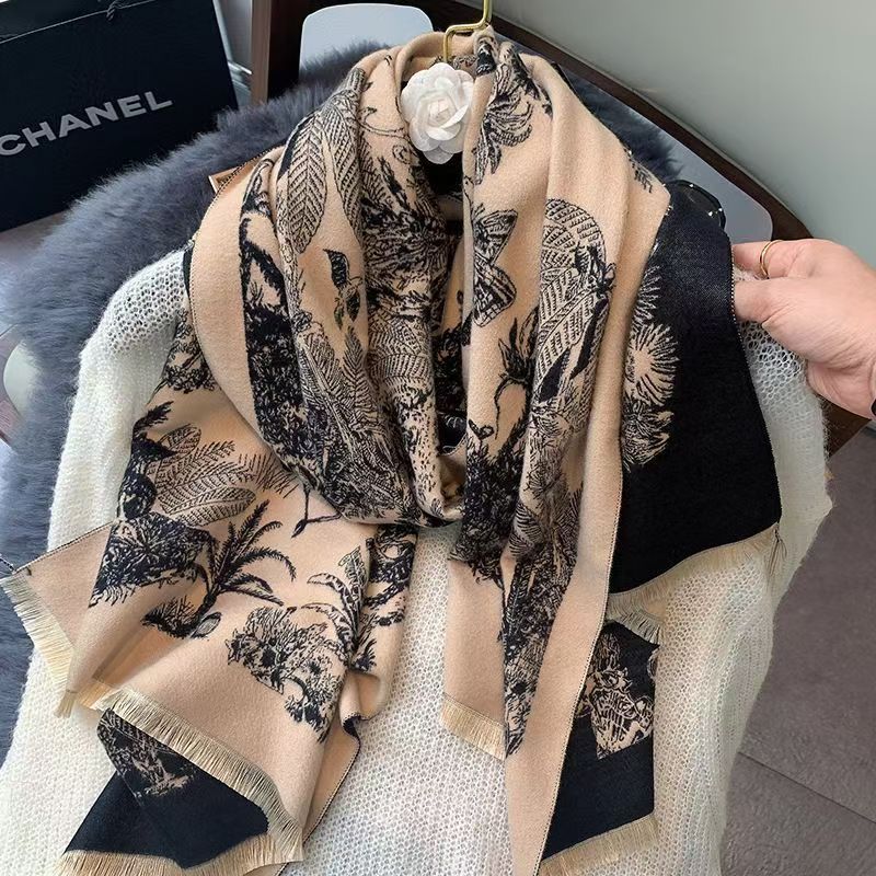 Versatile fashion double-sided warm scarf 1025082209