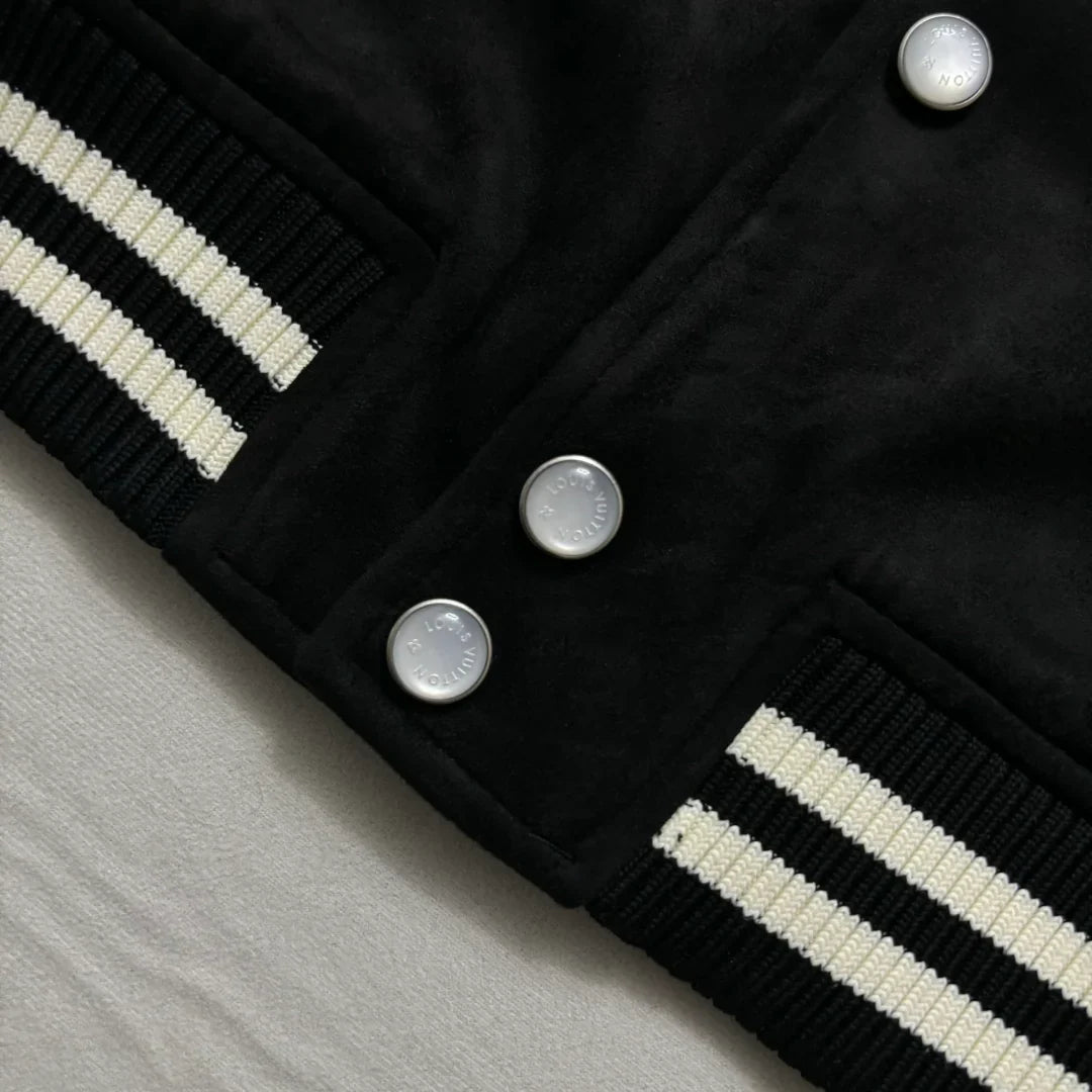 New Unisex Aviator Suede Floral Baseball Jacket 1024101007