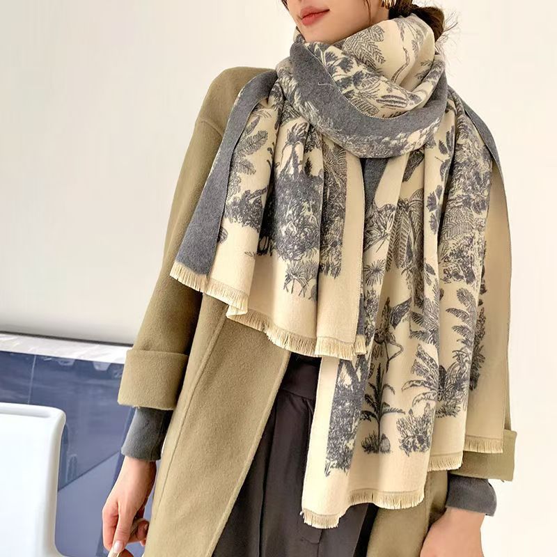 Versatile fashion double-sided warm scarf 1025082209