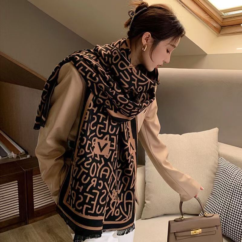 Versatile fashion double-sided warm scarf 1025082207