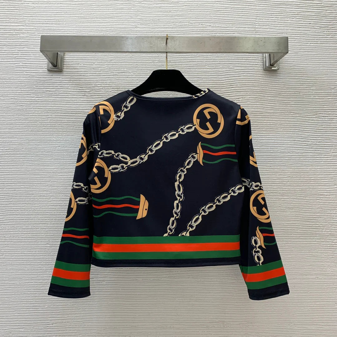 New G Letter Chain Print Fashion Set 1025070203