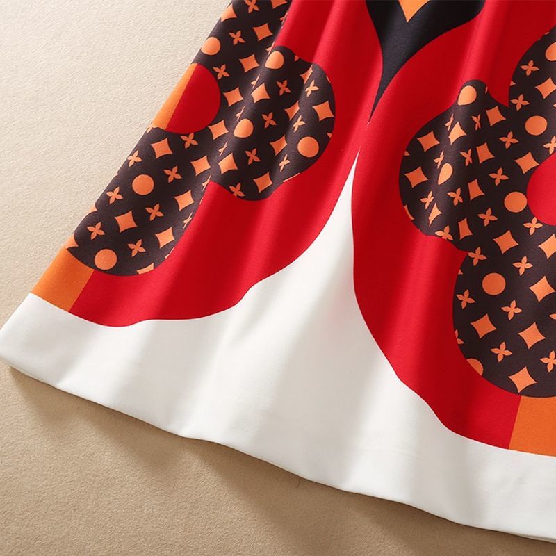 Printed Round Neck Slim Fit Dress PD10051805