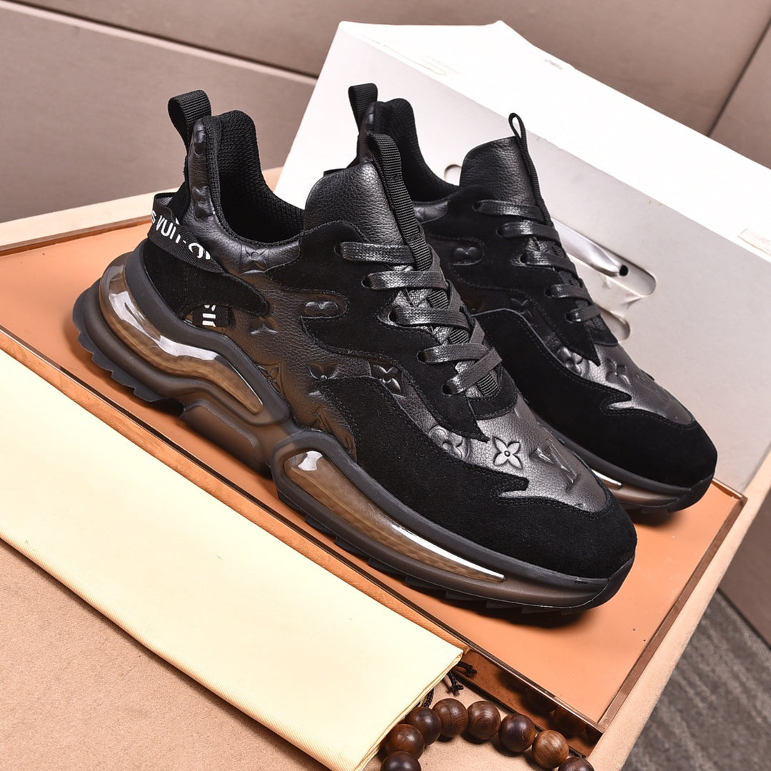 V Logo New Fashion Leather Lace-up Shoes