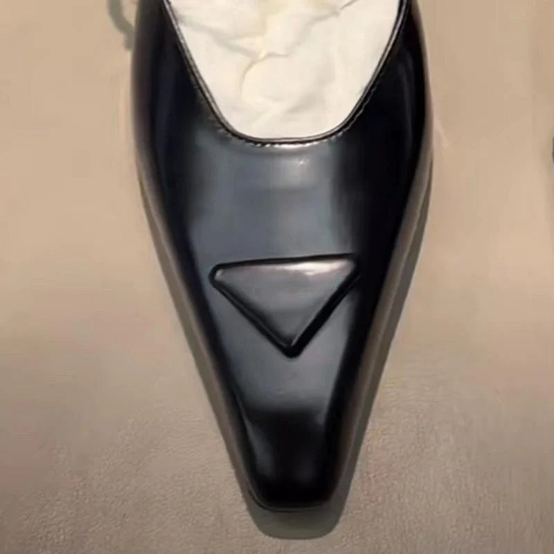 New Retro Shallow Mouth Pointed Mary Jane Single Shoes 1023122808