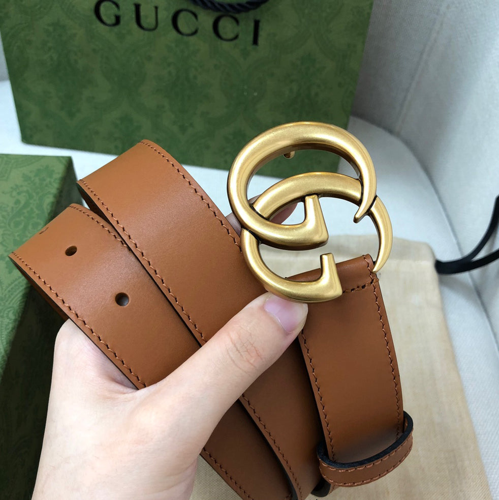 Classic  Ancient Gold Buckle Simple Belt