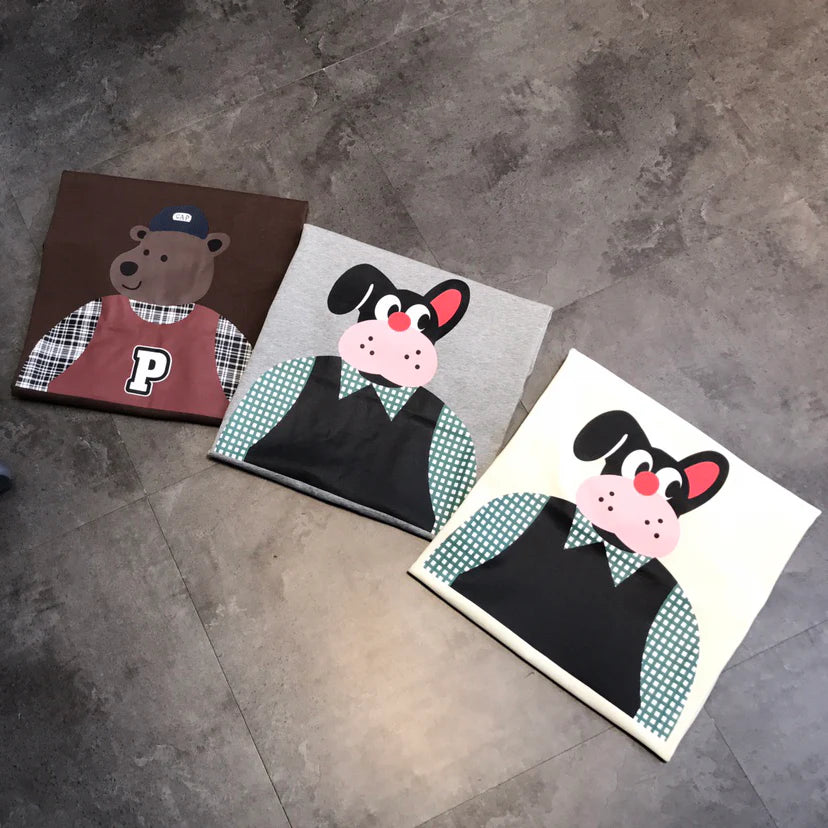 New Printed Q Bear Cow T-shirt 1025042311