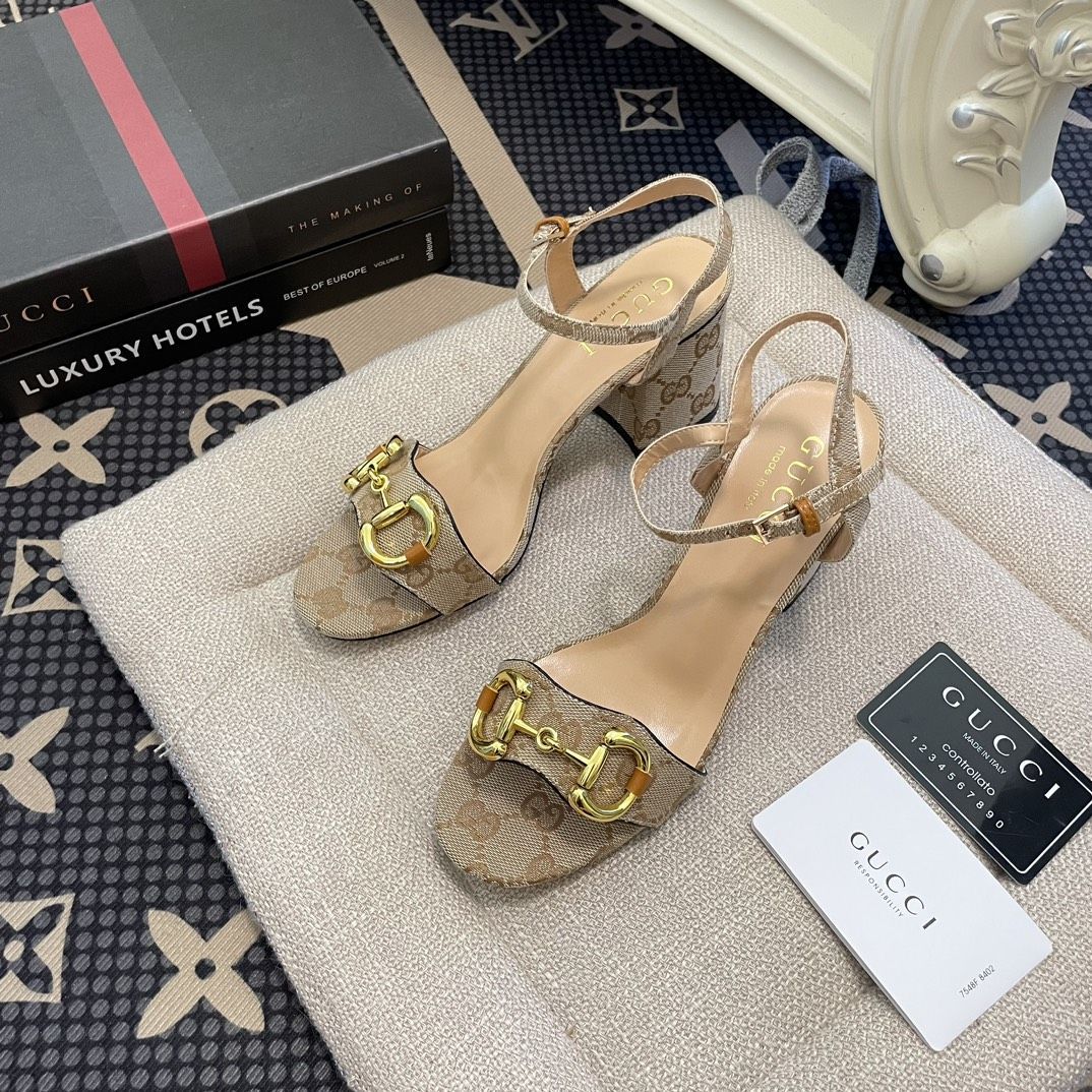 Classic Horsebit Leather Platform Sandals 1024031818