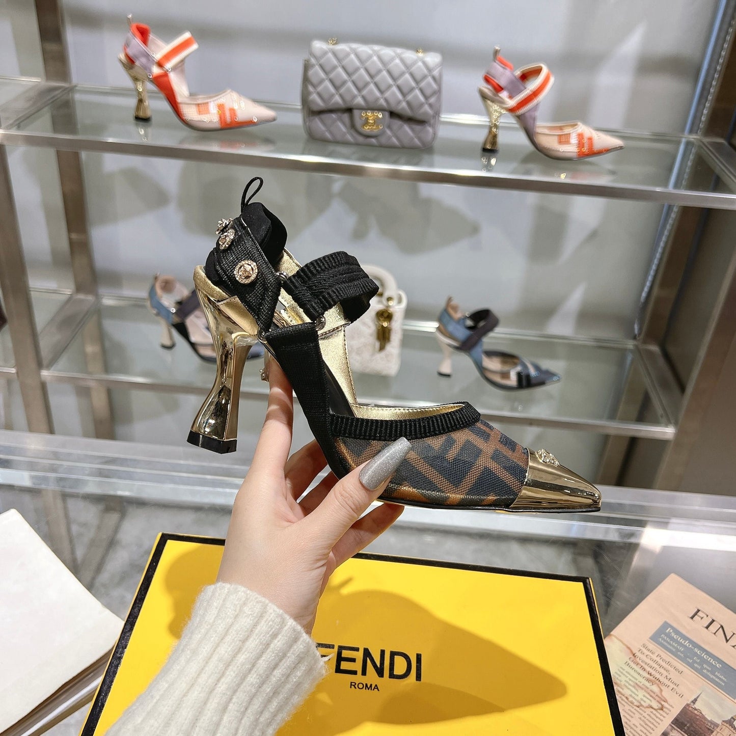 FD fashion printed pointed high heels 0725031801