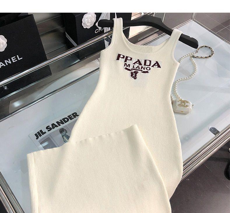 New Fashion All-match Ice Silk Knitted Sling Dress 1024040306