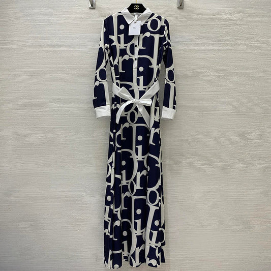 New versatile printed long sleeved dress　1024072503