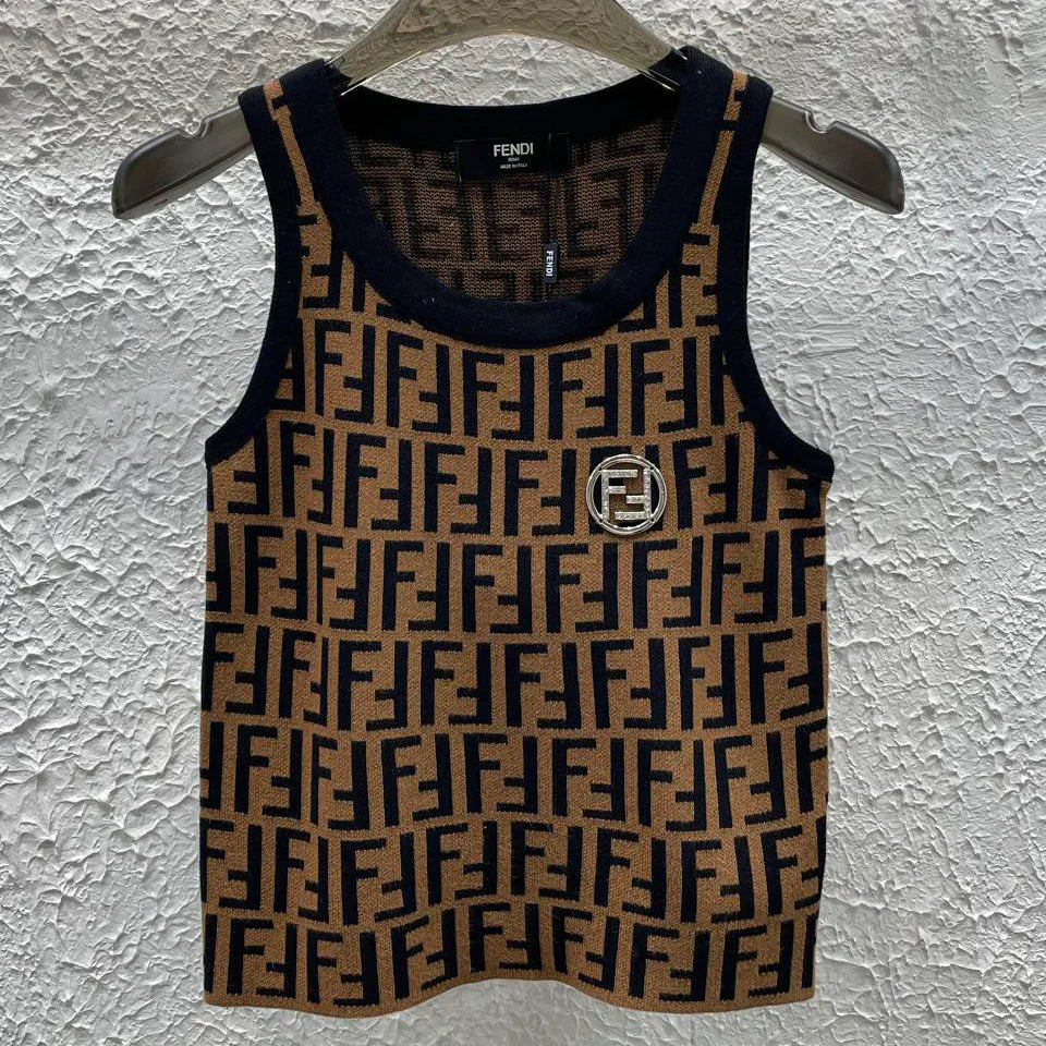 Old flower versatile knitted vest 1025022840