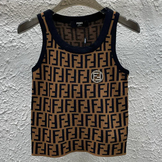 Old flower versatile knitted vest 1025022840