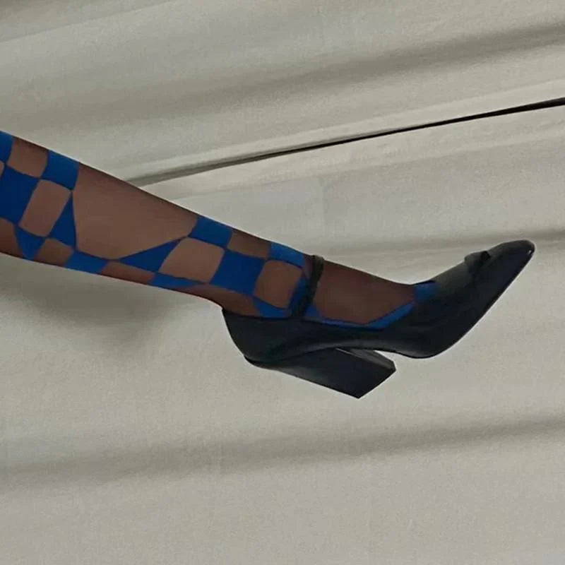 New Retro Shallow Mouth Pointed Mary Jane Single Shoes 1023122808