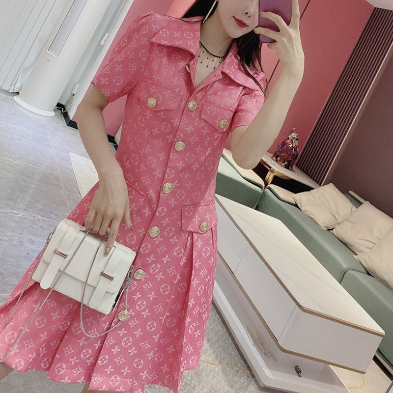 Fashion Pattern Pleated Dress PD10062835