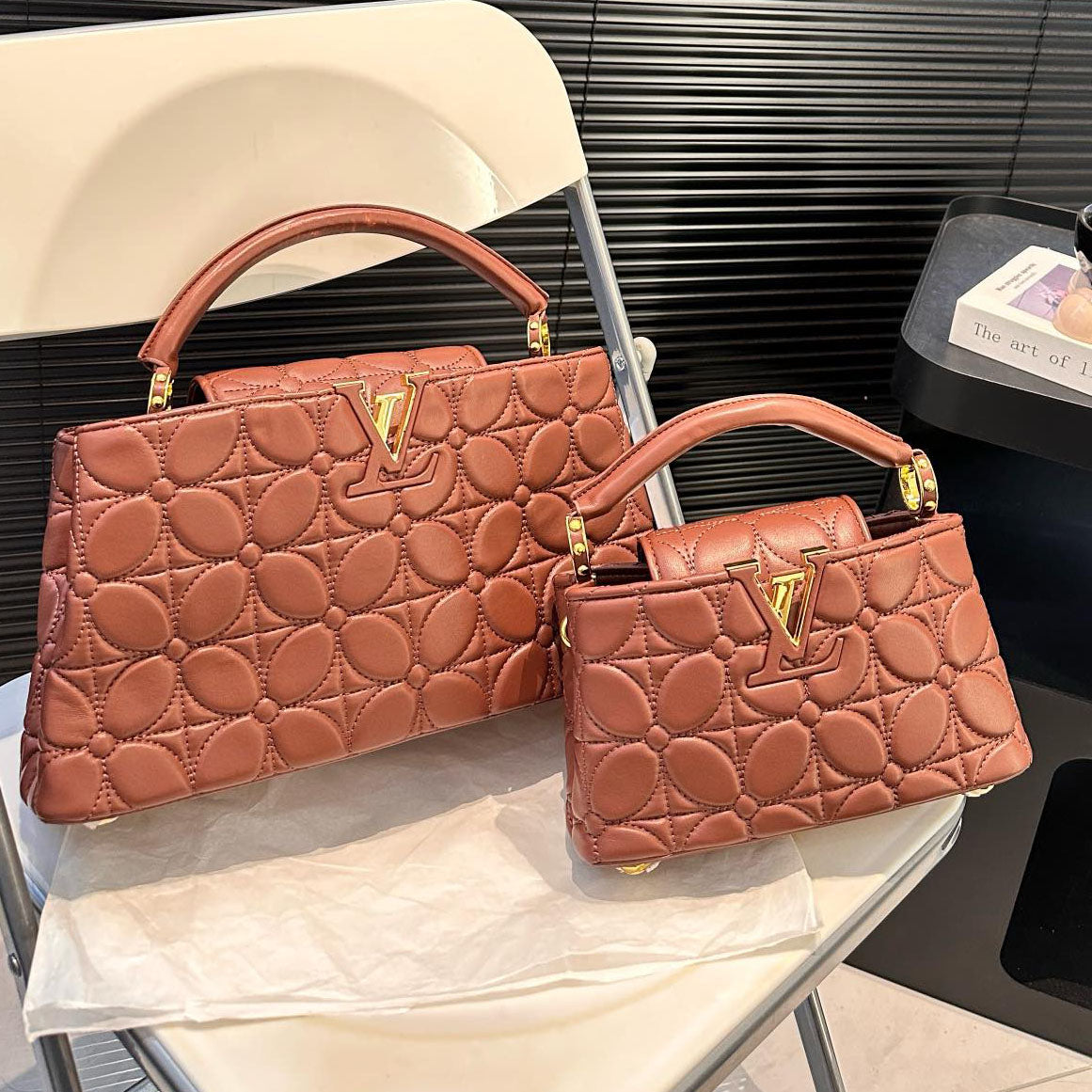 LV new CAPUCINES sheepskin embroidery handbag XC24100903