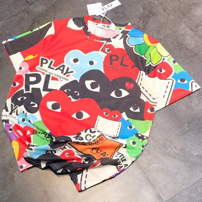 PLAY Full Printed Peach Heart T-Shirt 1025042310