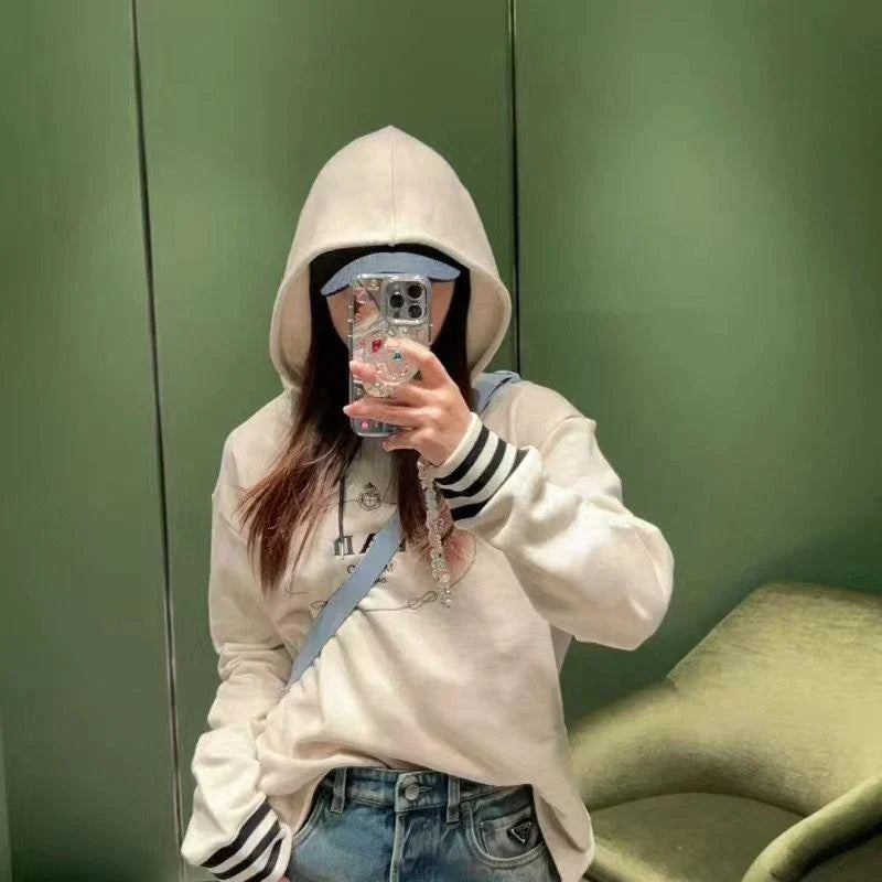 Casual Versatile Long Sleeved Set Hooded 1024022621