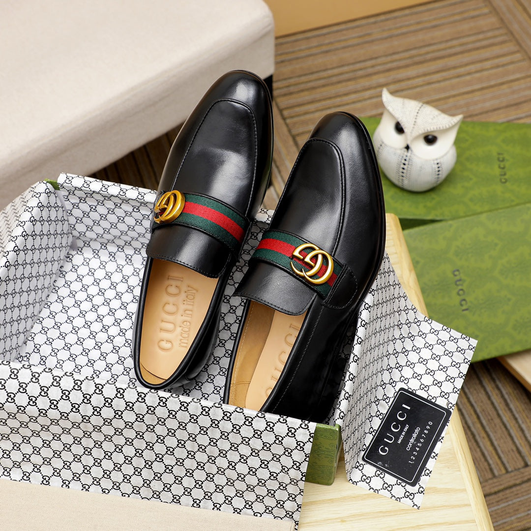 Gentleman Men's Shoes Leather Popular Classic Presbyterian Pattern Loafers G05