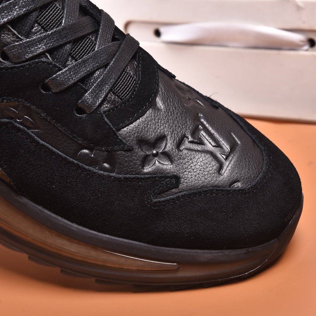 Black Color Block Cushion Sole Sneakers