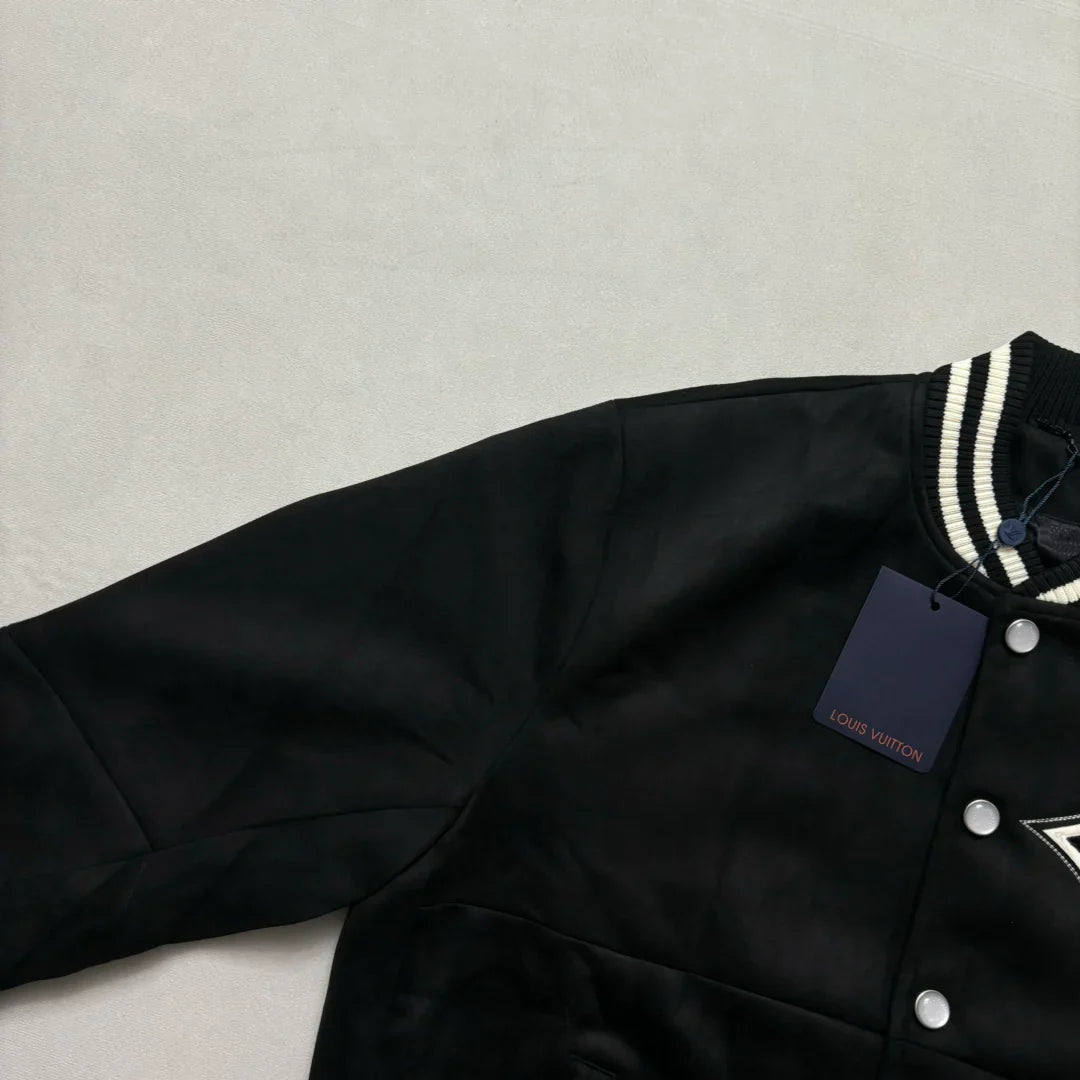 New Unisex Aviator Suede Floral Baseball Jacket 1024101007