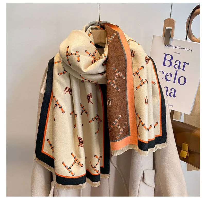 Women's winter shawl long warm scarf 9000905010