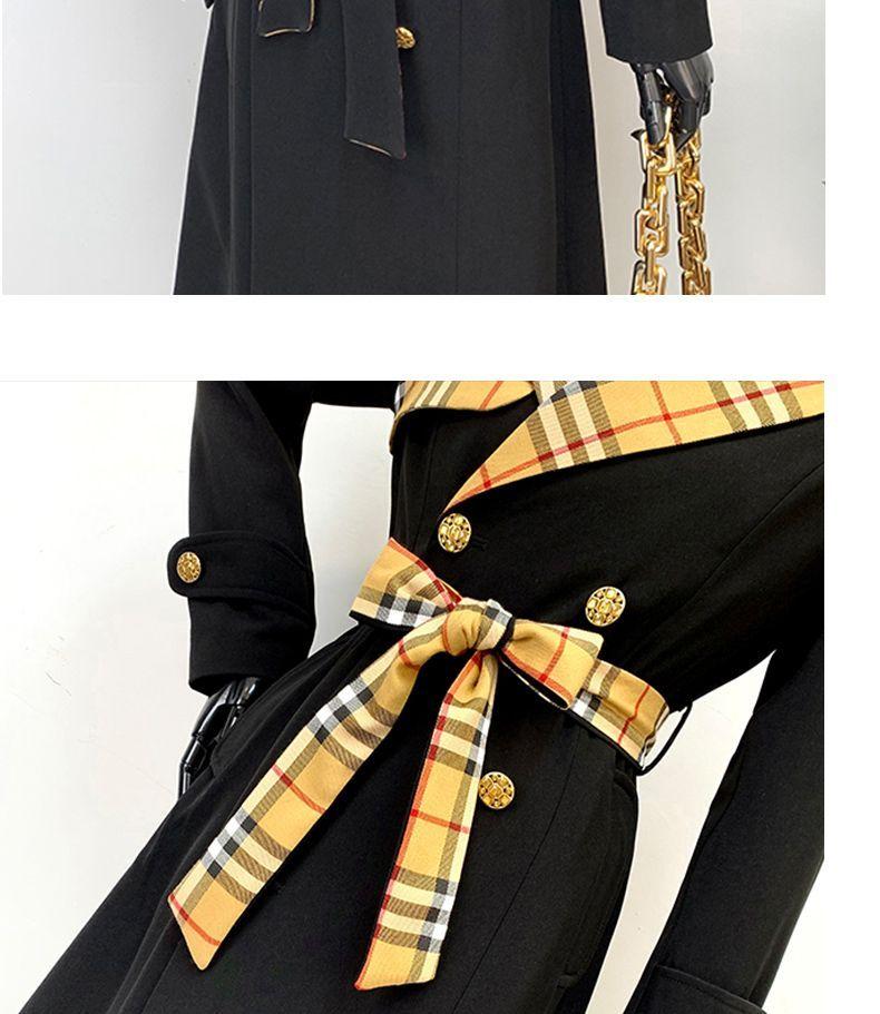 New Fashion Long Patchwork Coat Windbreaker 1024031213