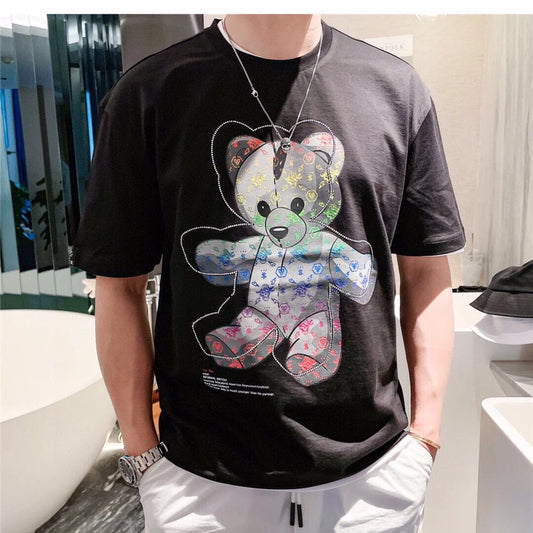 Unisex Rhinestone Outline Teddy Bear T-Shirt 1025042303