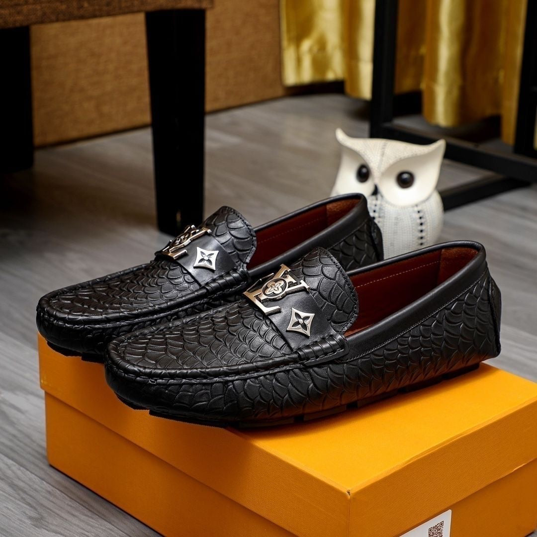 Gentleman Men's Shoes Leather Popular Classic Presbyterian Pattern Loafers 2024071105