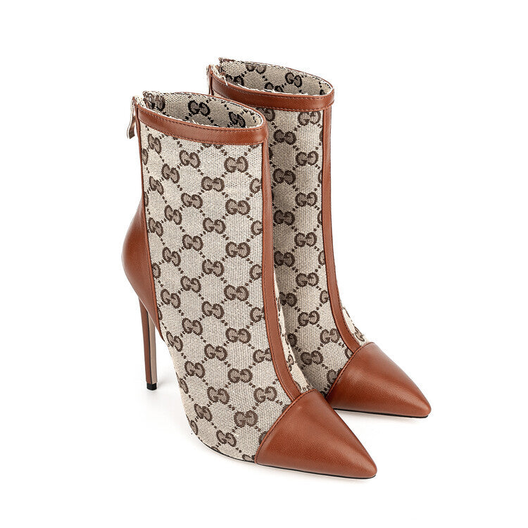 New Fashion Pointed Thin Heel Women's Short Boots PF1023110714