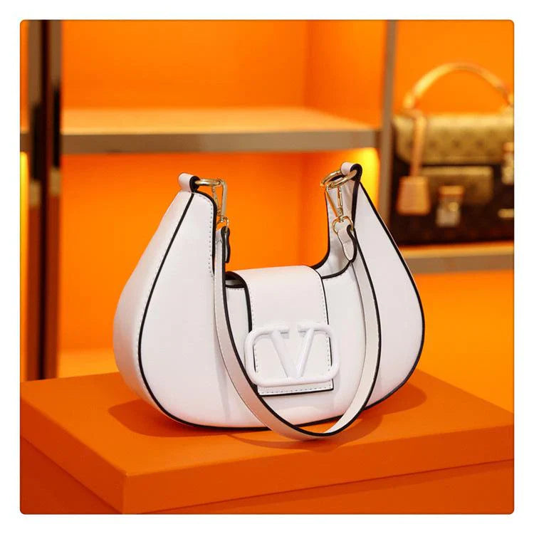 New Solid Color Litchi Underarm Bag Fashion Shoulder Bag 1024051518