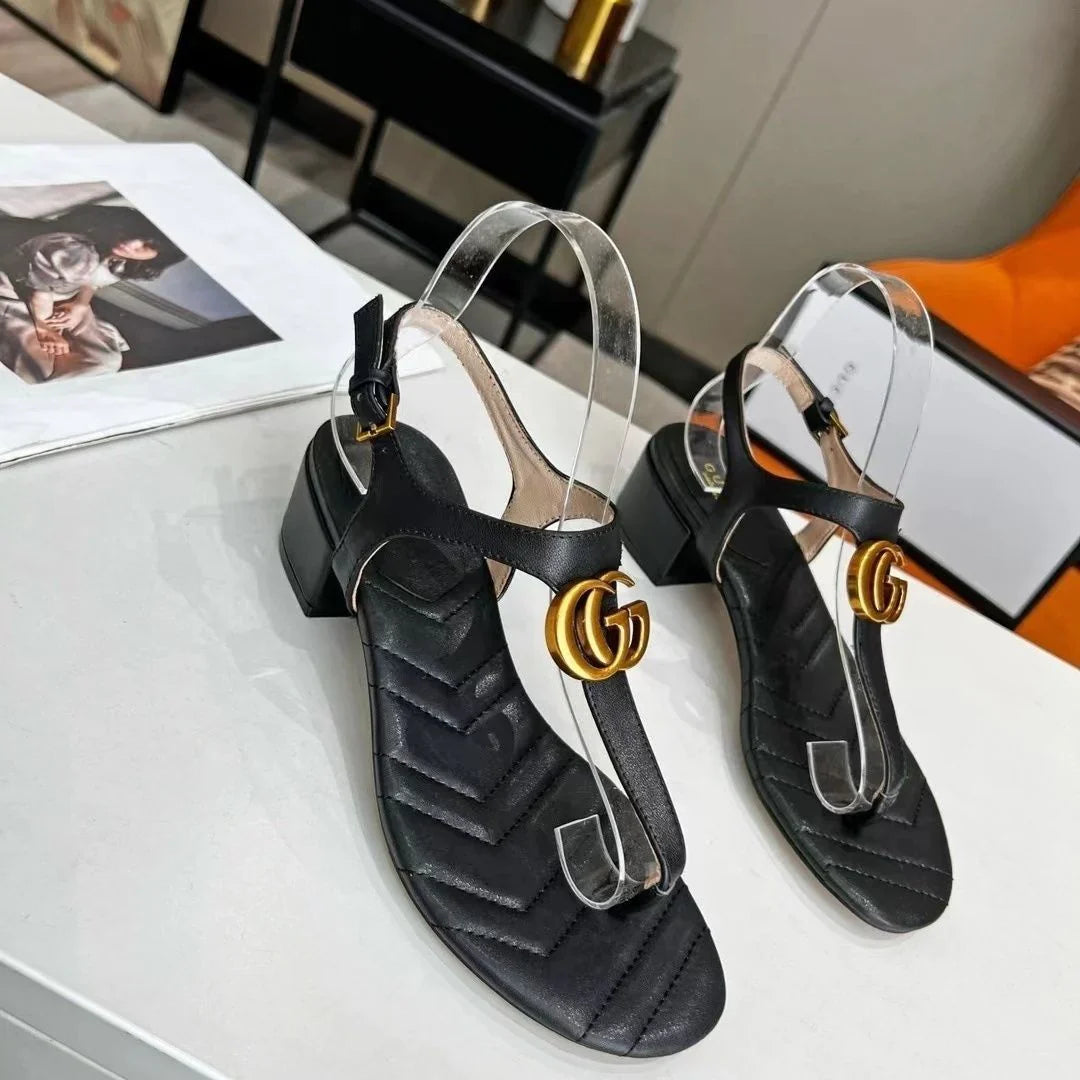 New Women's Sandals Double G Buckle Outer Wear All-match 1024031807