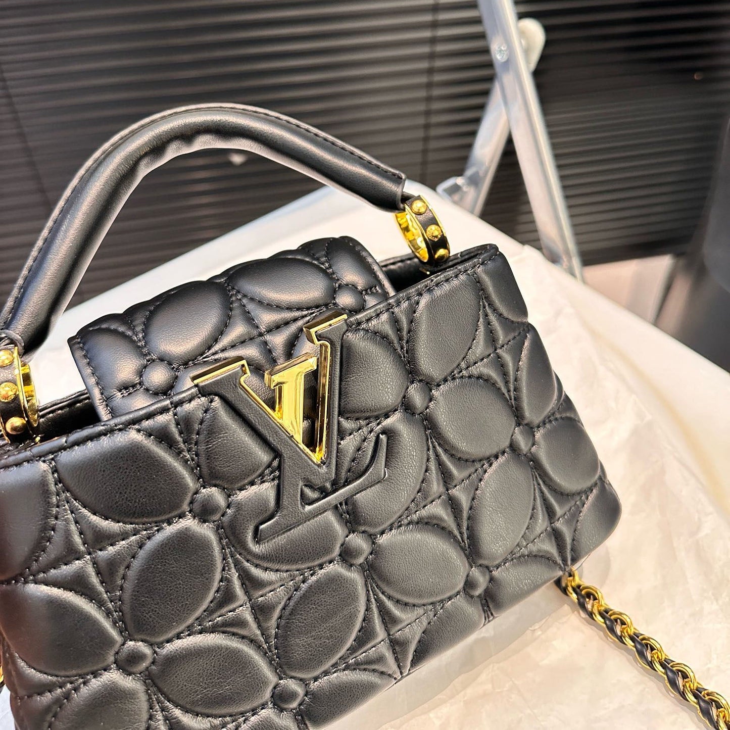 LV new CAPUCINES sheepskin embroidery handbag XC24100903