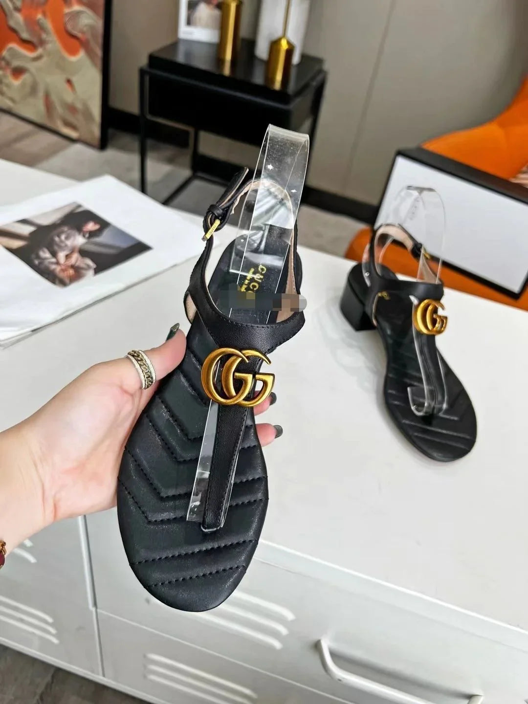 New Women's Sandals Double G Buckle Outer Wear All-match 1024031807