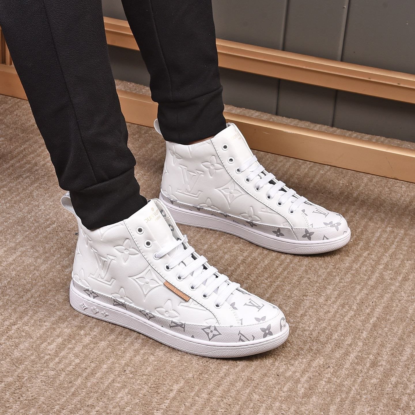 Leisure Pattern Two Tone Trendy High-top Shoes