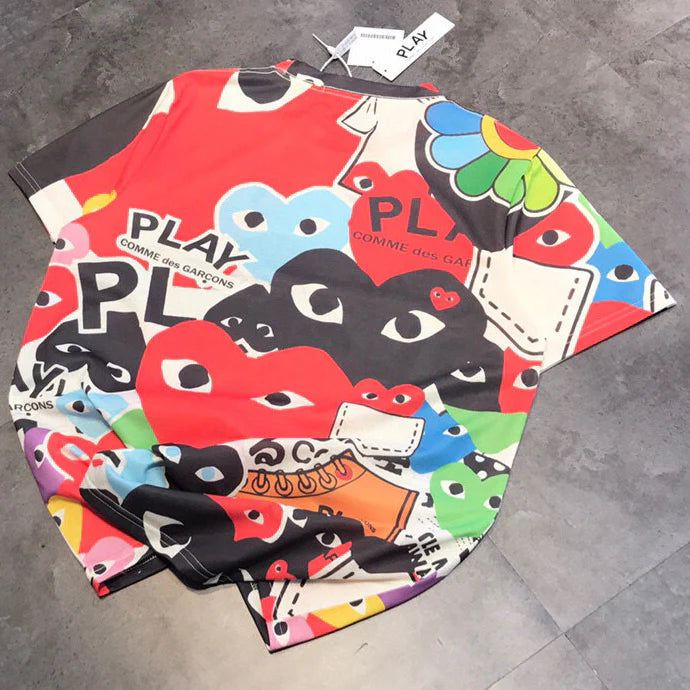 PLAY Full Printed Peach Heart T-Shirt 1025042310