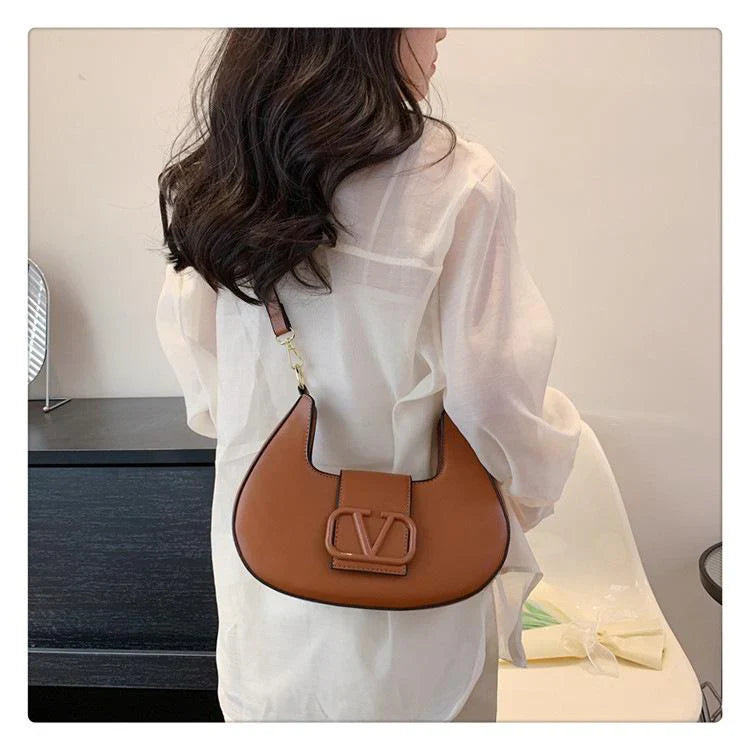 New Solid Color Litchi Underarm Bag Fashion Shoulder Bag 1024051518