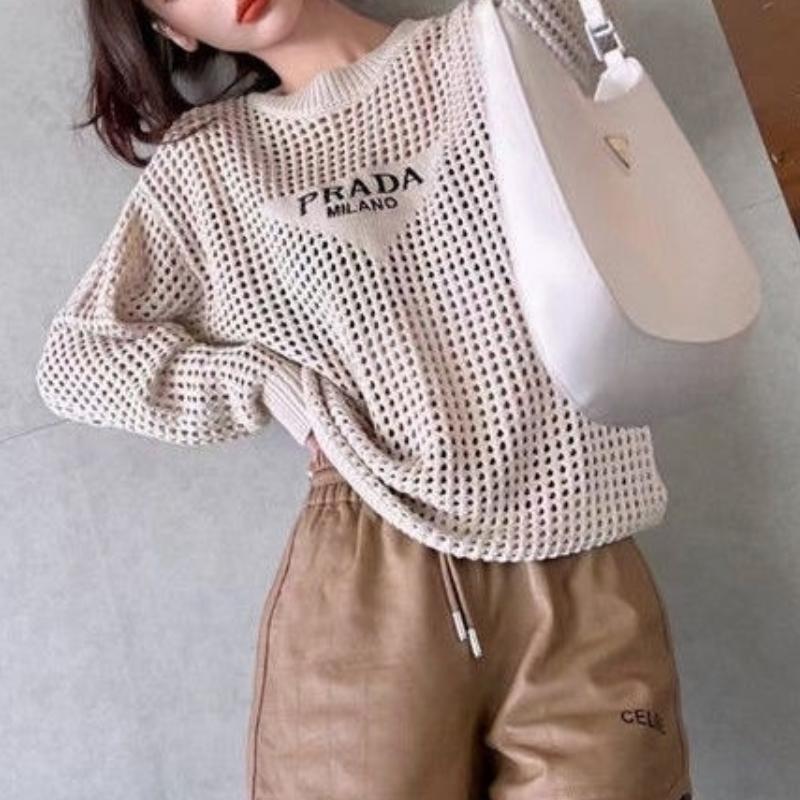 New hollow out knit sweater loose and versatile long sleeved pullover 1024030808