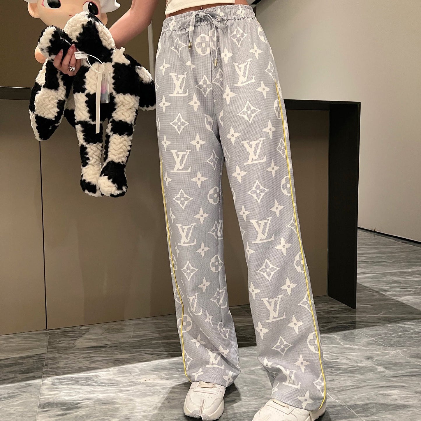 print wide-leg pants