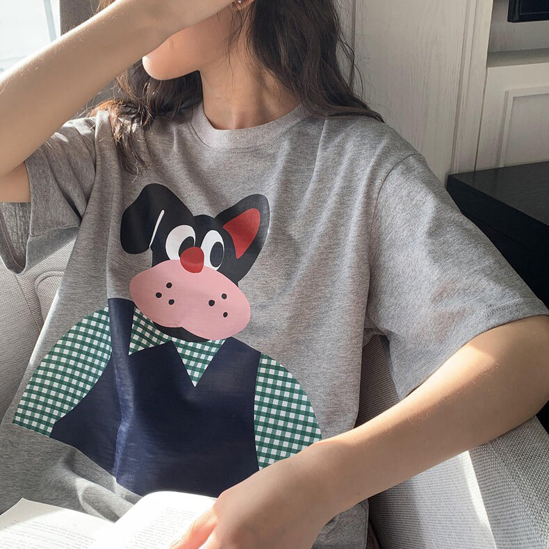 New Printed Q Bear Cow T-shirt 1025042311
