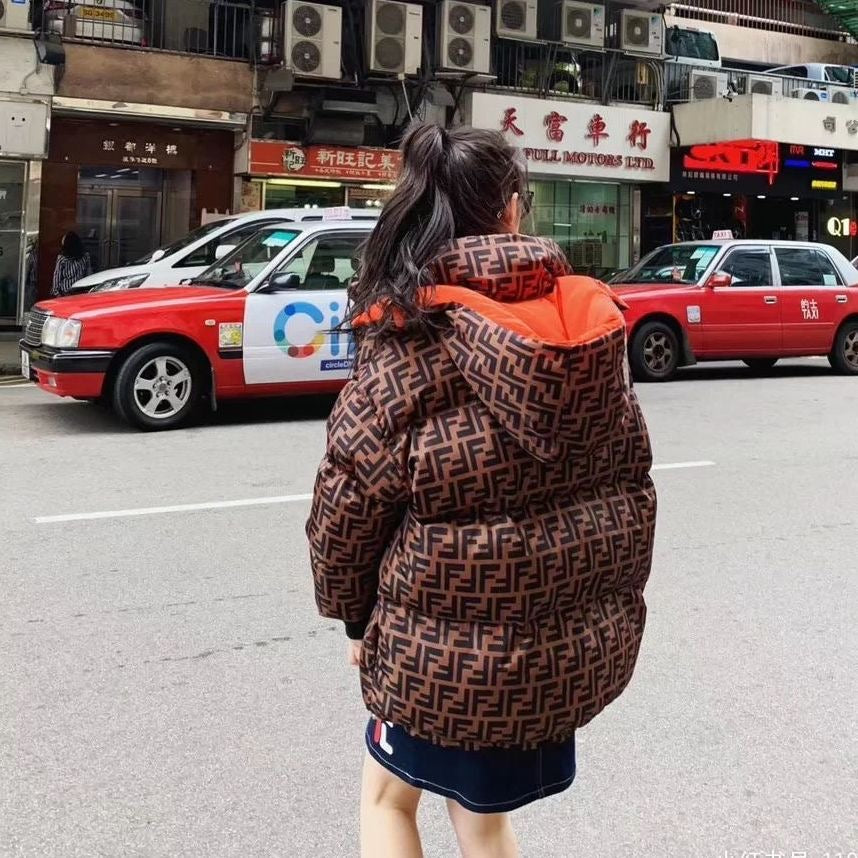 2023 New autumn and winter double-sided down jackets for men and women, loose casual plus velvet warm hooded jackets XC1523092002