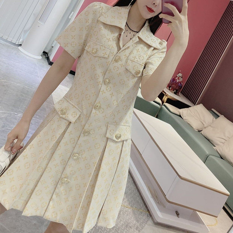 Fashion Pattern Pleated Dress PD10062835