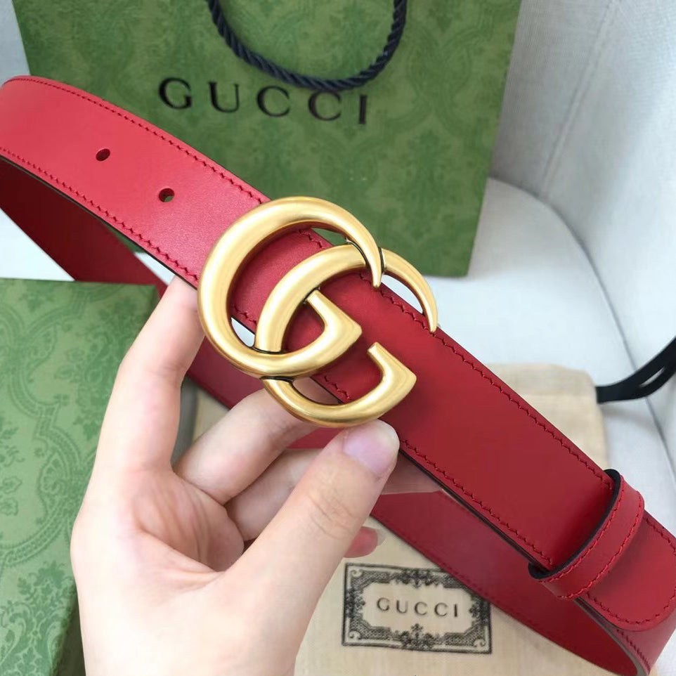 Classic  Ancient Gold Buckle Simple Belt