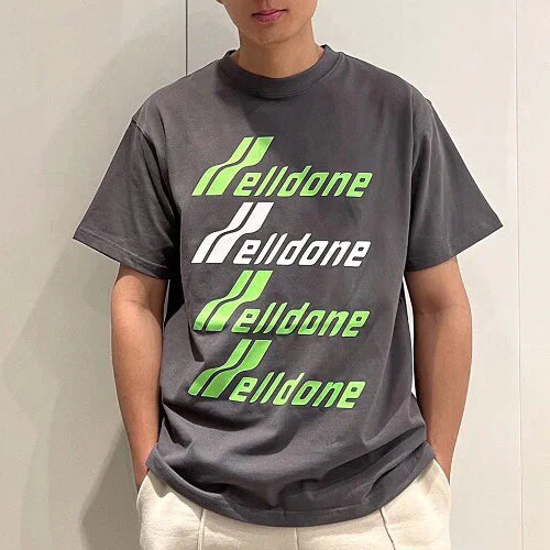 Unisex WELL Colour Block Letter Loose T-Shirt 1025042305