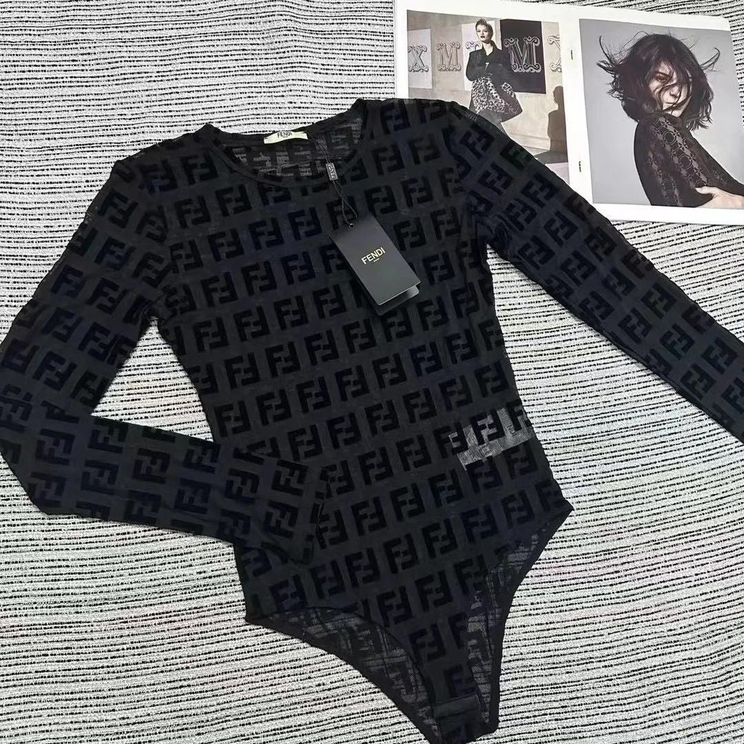 Fashionable Print Mesh Slim-Fit Base Jumpsuit 1024032130