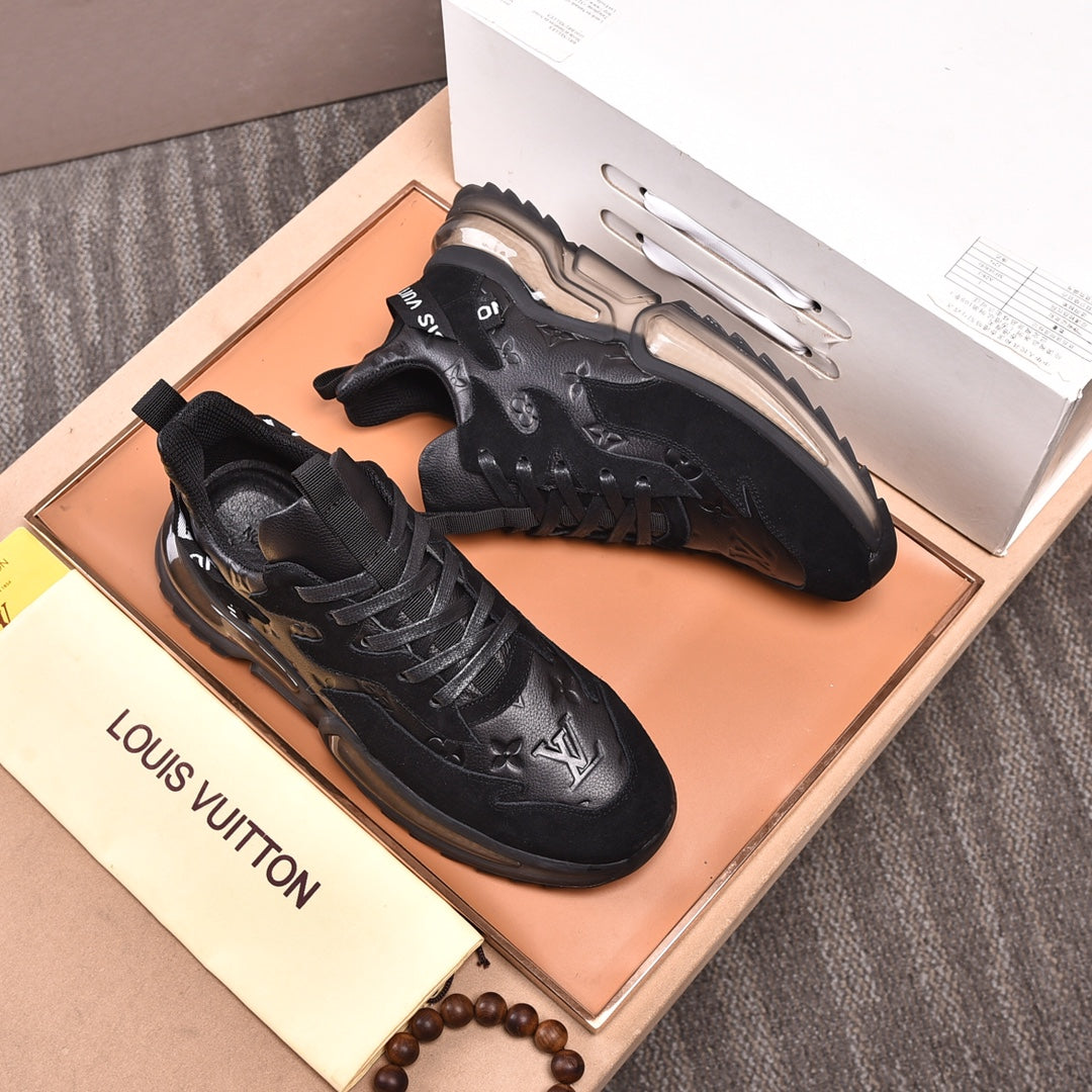 Black Color Block Cushion Sole Sneakers