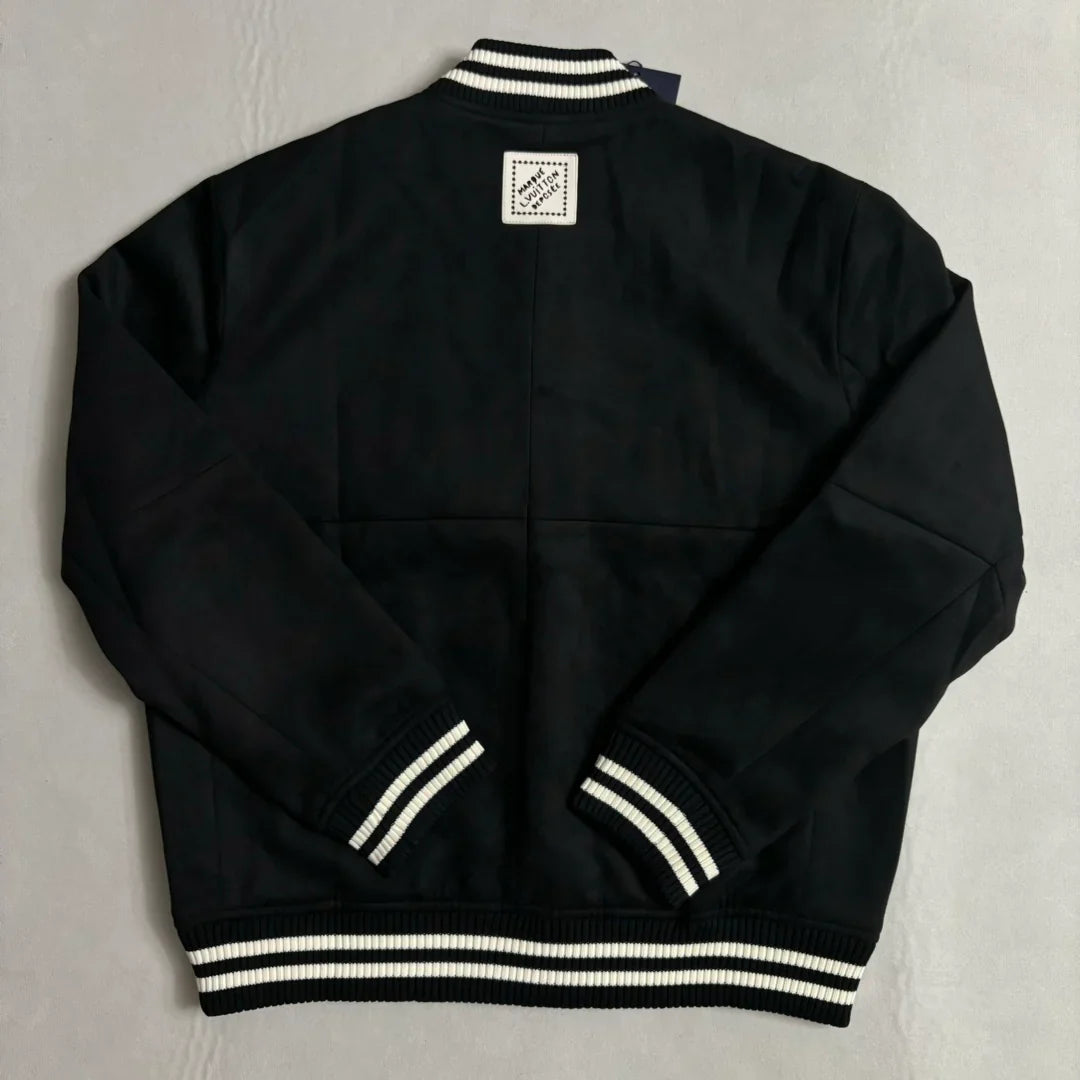 New Unisex Aviator Suede Floral Baseball Jacket 1024101007