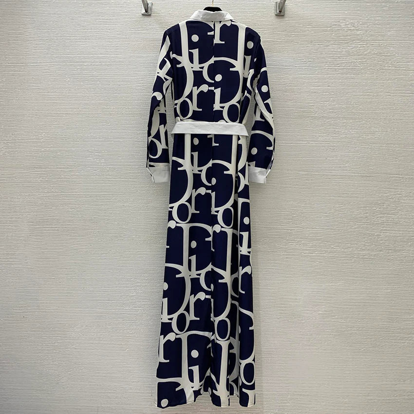 New versatile printed long sleeved dress　1024072503