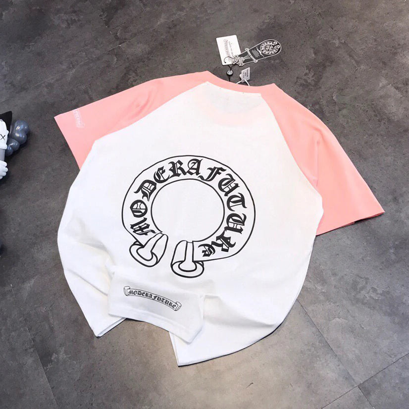 Pink Insert CH Crochet Front and Back Sanskrit T-Shirt 1025042304