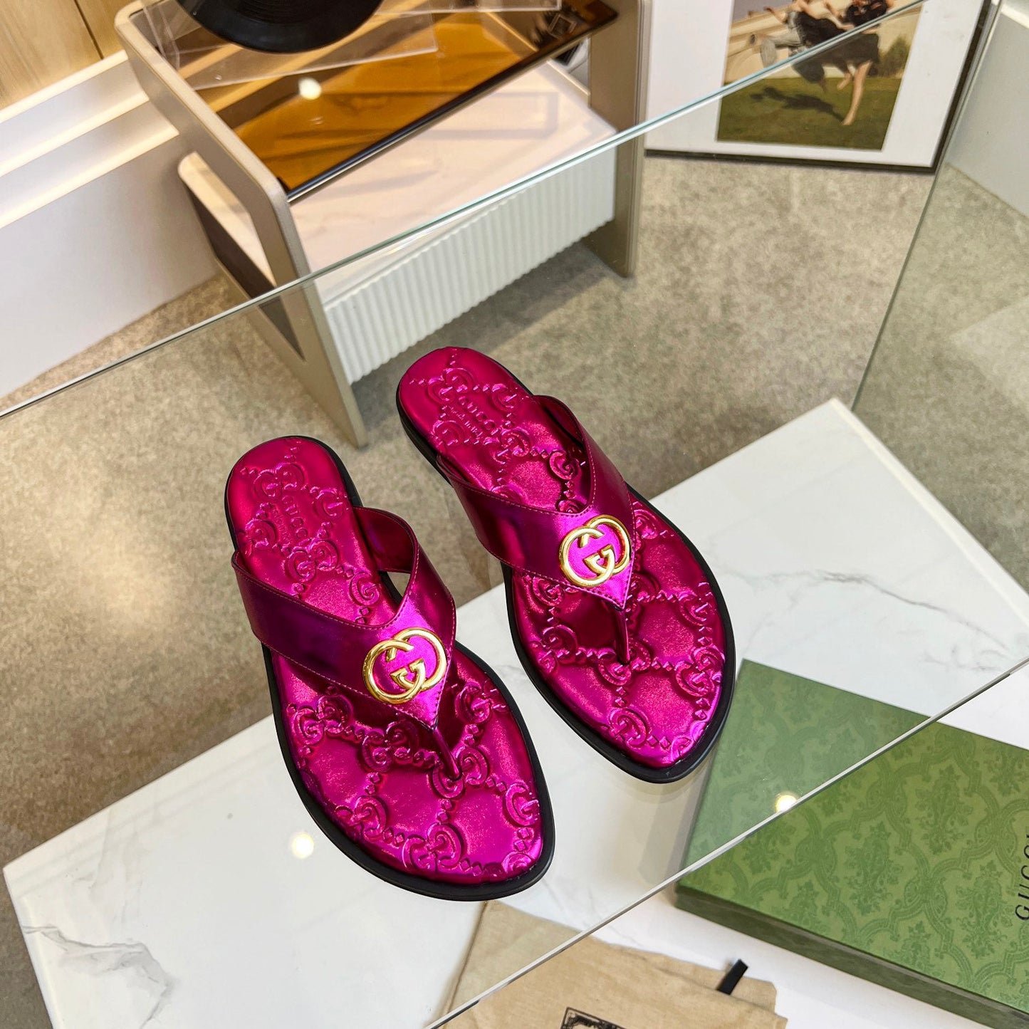 print couple flip flops 03081